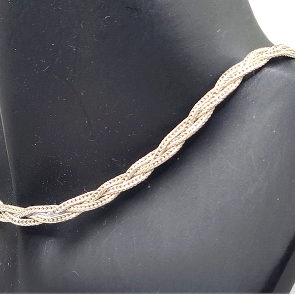 .925 Sterling Silver 18" Braided Chain 10.18grams - Picture 11 of 11
